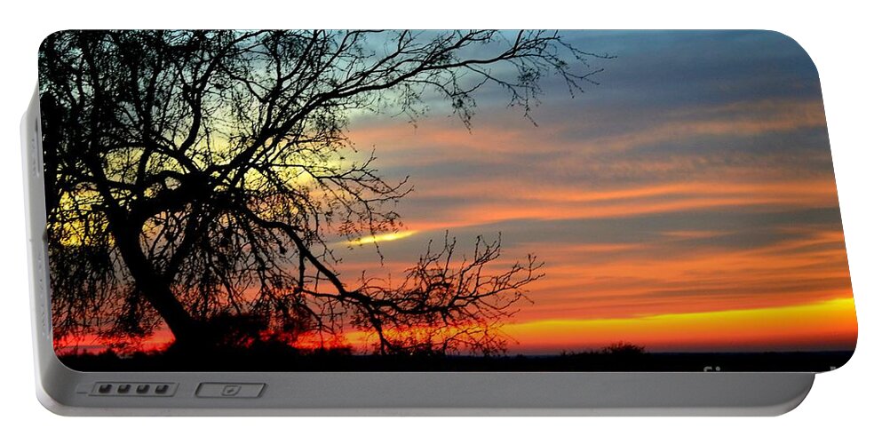 Summer Sky Photography Portable Battery Charger featuring the photograph Choke Canyon Sunset No 8 by Expressions By Stephanie