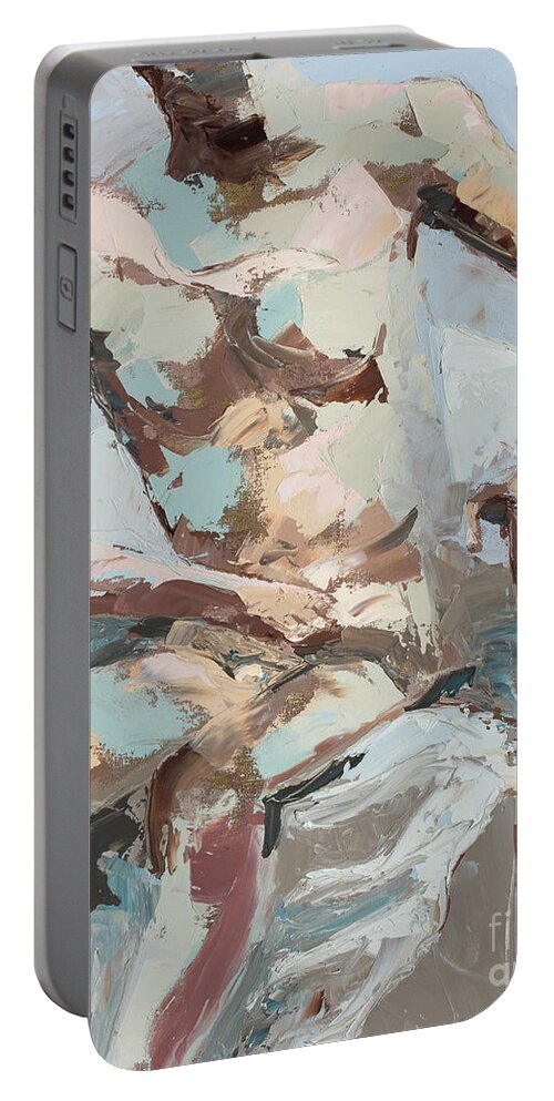 Impressionism Portable Battery Charger featuring the painting Chris's Chair by PJ Kirk