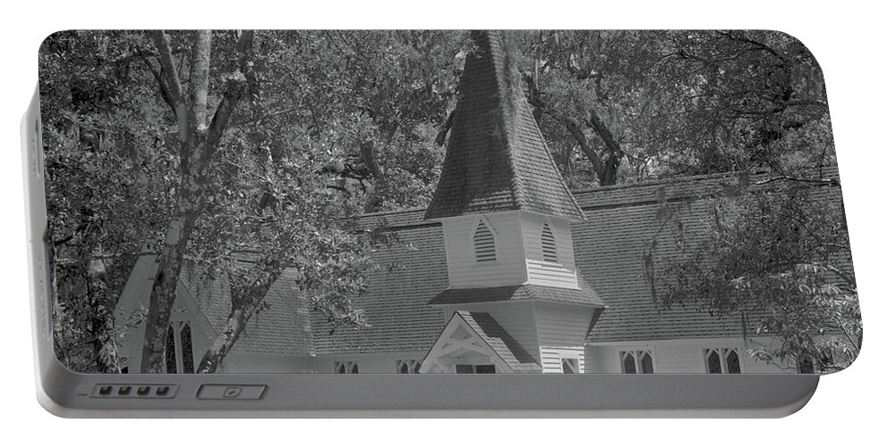 Christ Church Portable Battery Charger featuring the photograph Christ Church, St. Simons Island, 1985 by John Simmons