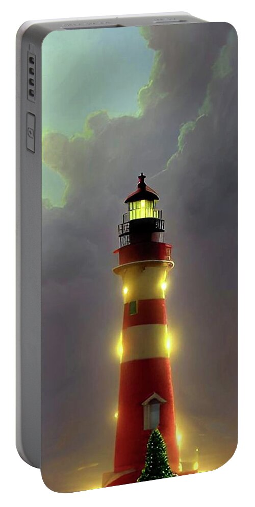 God Portable Battery Charger featuring the digital art Christmas Card No.27 by Fred Larucci