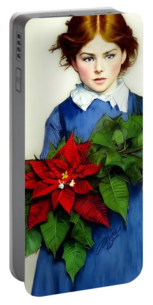 Christmas Art Portable Battery Charger featuring the digital art Christmas Child #2 by Stacey Mayer