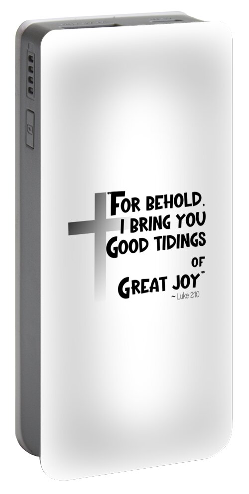 Christmas Cross Portable Battery Charger featuring the digital art Christmas Cross - Good Tidings of Great Joy by Bob Pardue