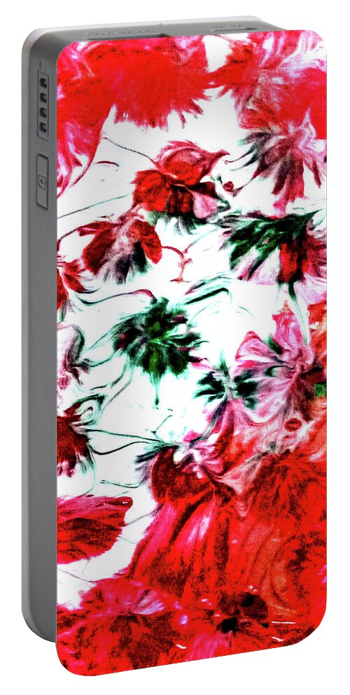 Christmas Portable Battery Charger featuring the painting Christmas Floral by Anna Adams