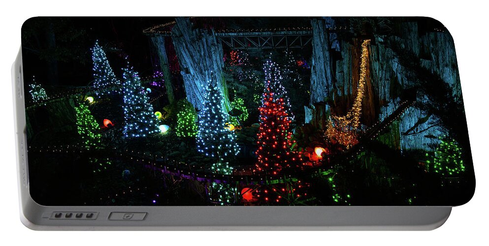 Train Portable Battery Charger featuring the photograph Christmas Train Village by Gina Fitzhugh