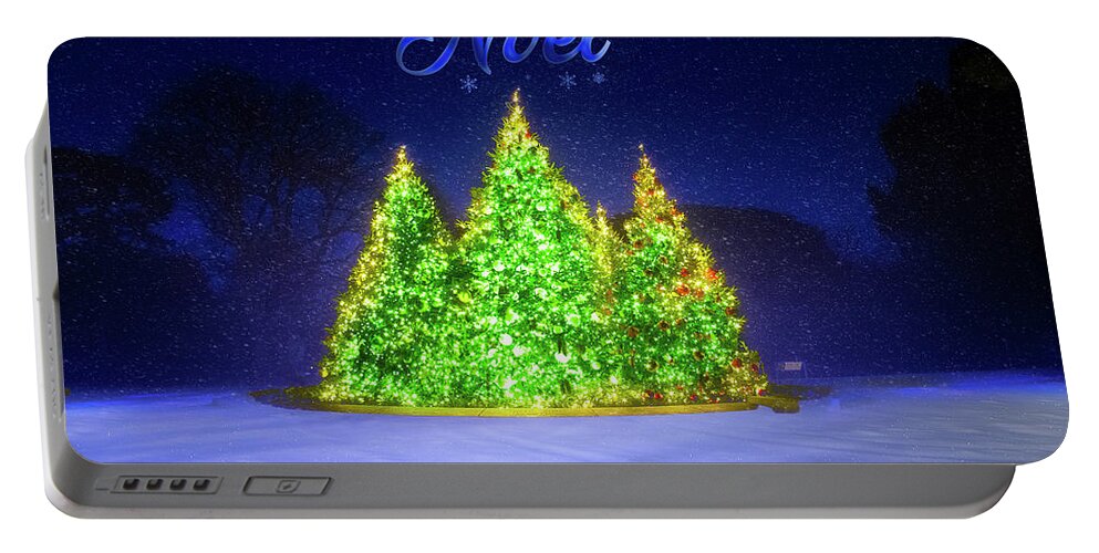 New York Botanical Gardens Portable Battery Charger featuring the photograph Christmas Tree Greeting Card by Mark Andrew Thomas
