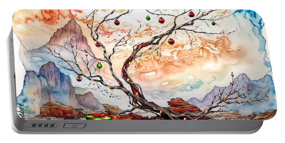 Lonely Portable Battery Charger featuring the digital art Christmas Without You by Deb Nakano