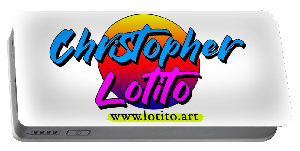 Christopher Lotito Portable Battery Charger featuring the digital art Christopher Lotito Classic Logo - 2021 by Christopher Lotito