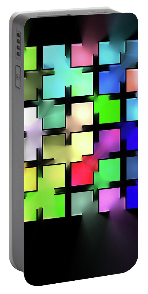 Light Portable Battery Charger featuring the digital art Chromatic Cubes 5 by Scott Norris