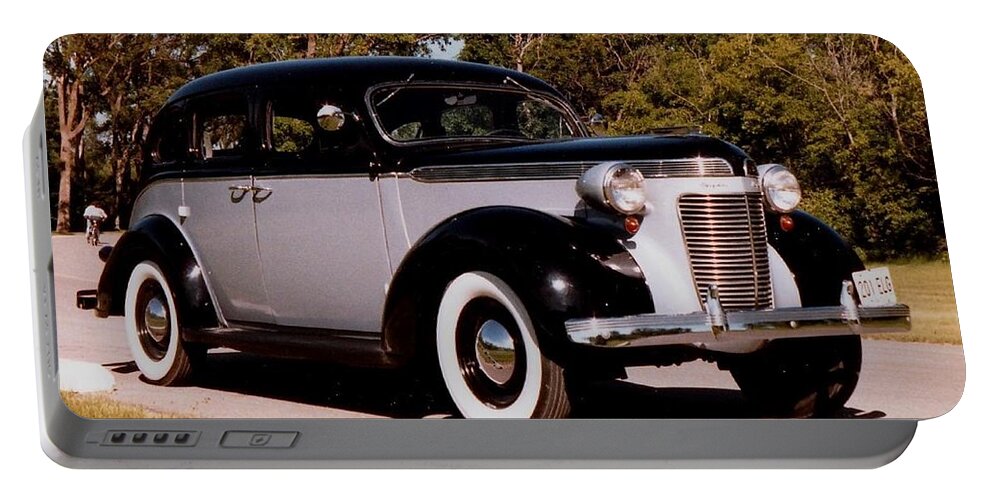 Car Portable Battery Charger featuring the photograph Chrysler Royal 1937 by Louise Adams