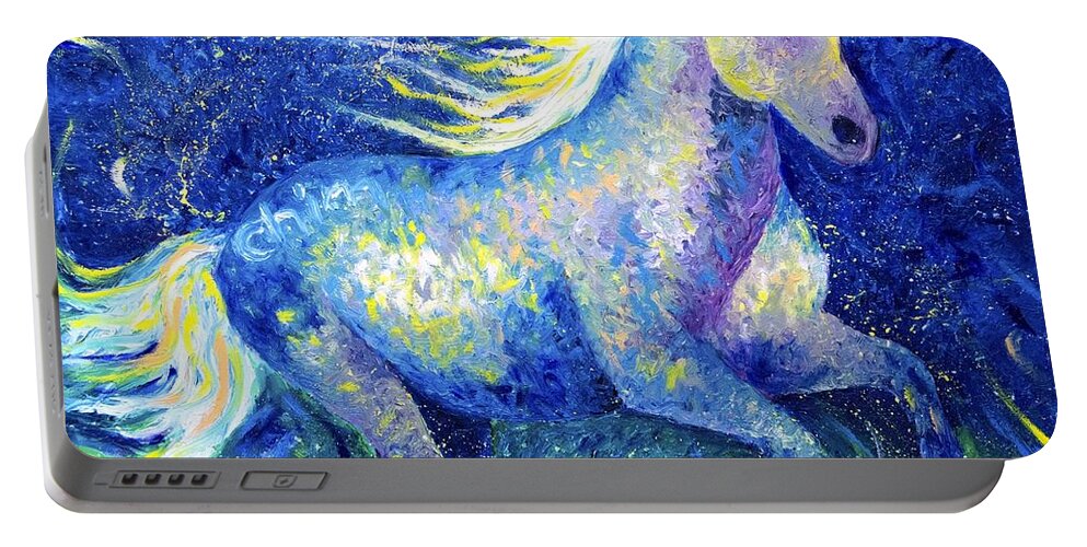  Portable Battery Charger featuring the painting Chrystal by Chiara Magni