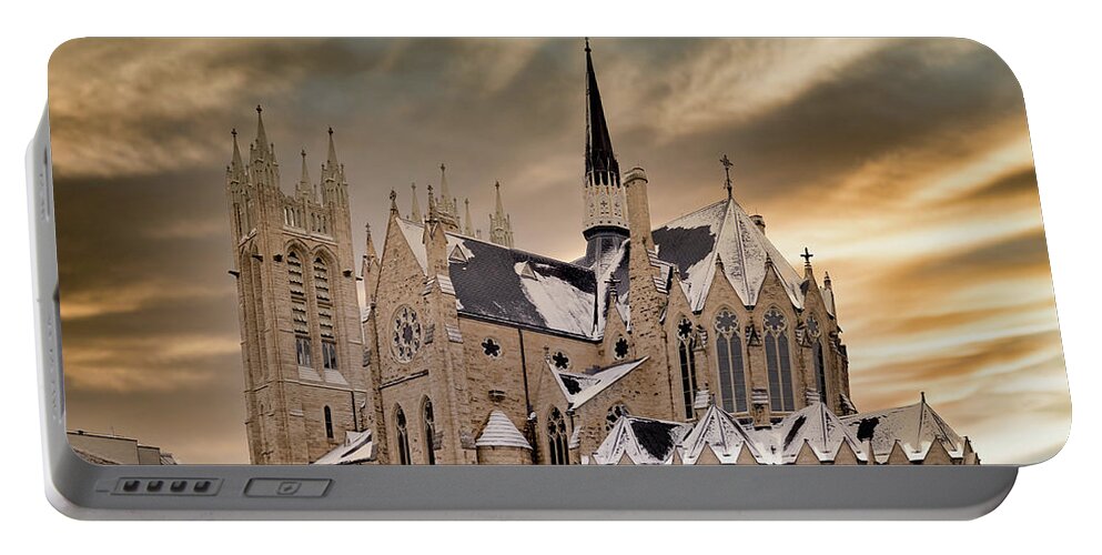 Basilica Of Our Lady Immaculate Portable Battery Charger featuring the photograph church of our lady Guelph Ontario by Nick Mares