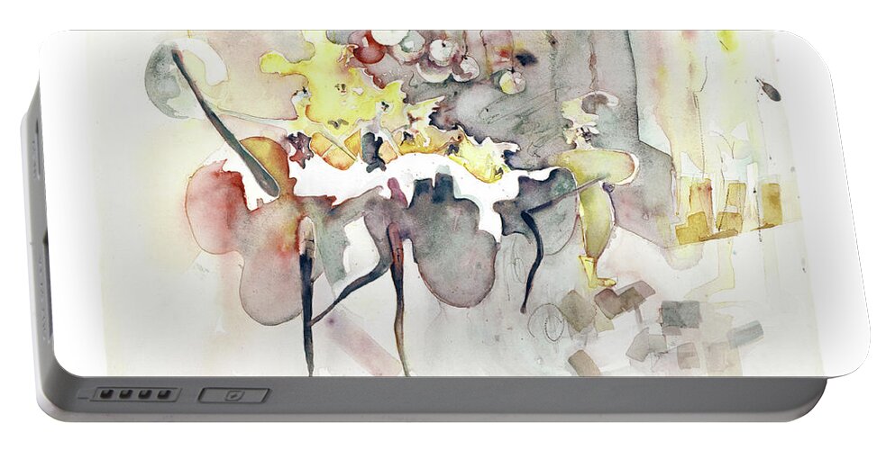 Can-can Dance Portable Battery Charger featuring the painting Cici by Cherie Salerno