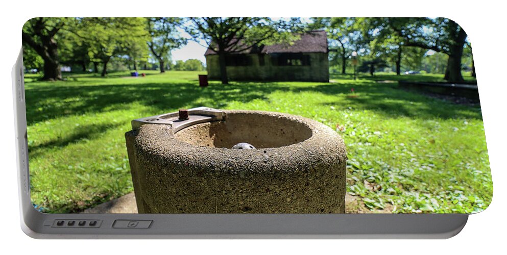 Garden Portable Battery Charger featuring the photograph Classic Chicago Park Water Fountain by Britten Adams