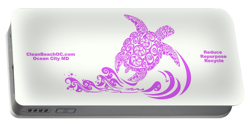 Cleanbeachoc Portable Battery Charger featuring the photograph CleanBeachOC Lavender by Robert Banach