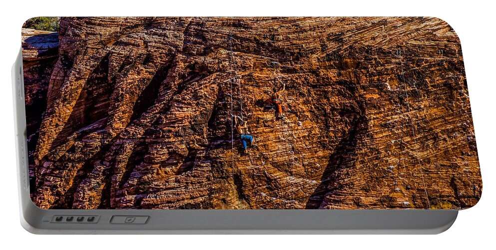  Portable Battery Charger featuring the photograph Climbing Dudes by Rodney Lee Williams