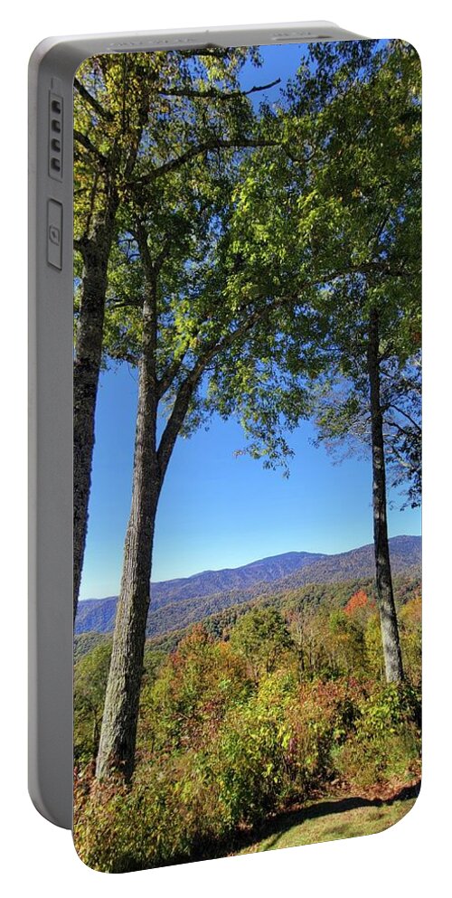 Mountain Portable Battery Charger featuring the photograph Clingman's Dome in the Distance by Ally White