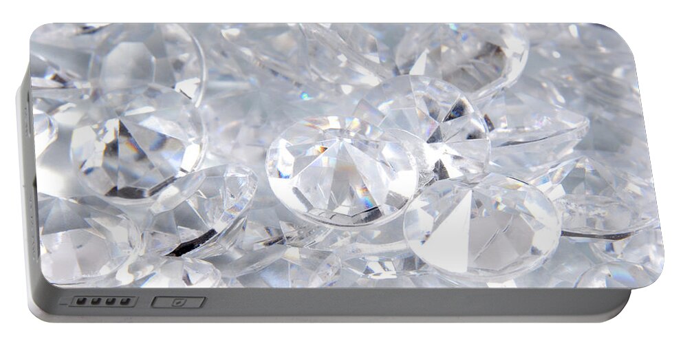 Diamond Portable Battery Charger featuring the photograph Close Up Of The Diamonds Background by Severija Kirilovaite