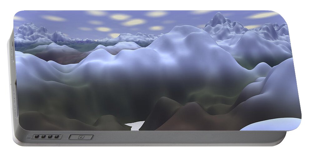Exoplanet Portable Battery Charger featuring the digital art Cloud Mountains 2 by Bernie Sirelson