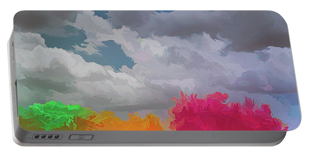 Acrylic Portable Battery Charger featuring the photograph Clouds out of my window by Alan Goldberg