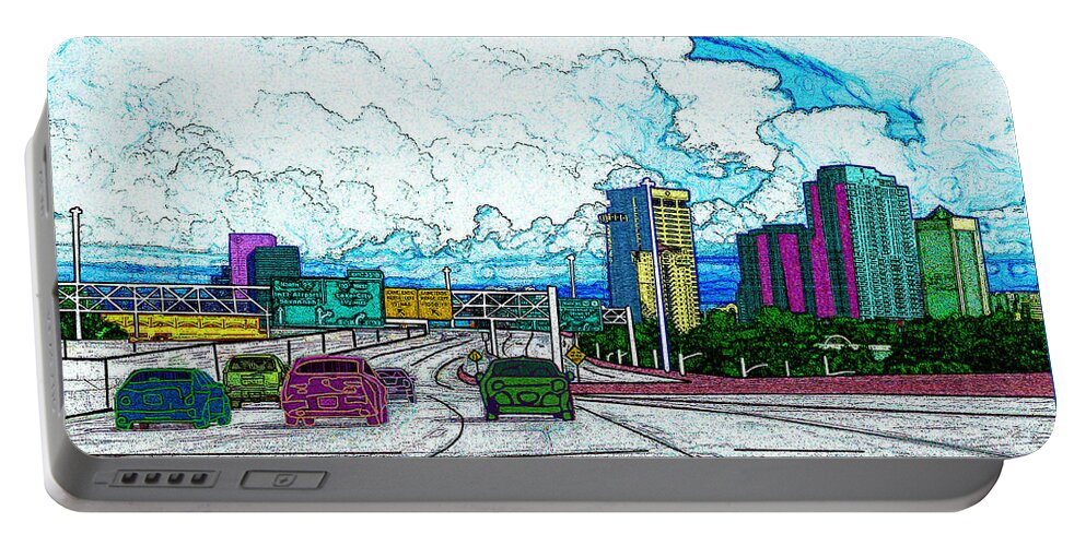 Clouds Portable Battery Charger featuring the digital art Clouds Over Jacksonville by Rod Whyte