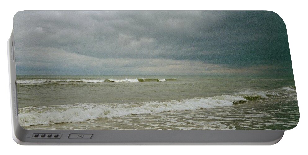 Atlantic Portable Battery Charger featuring the photograph Clouds Portend the Storm by Carol Whaley Addassi