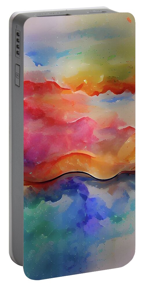  Portable Battery Charger featuring the digital art CloudShuffle by Rod Turner