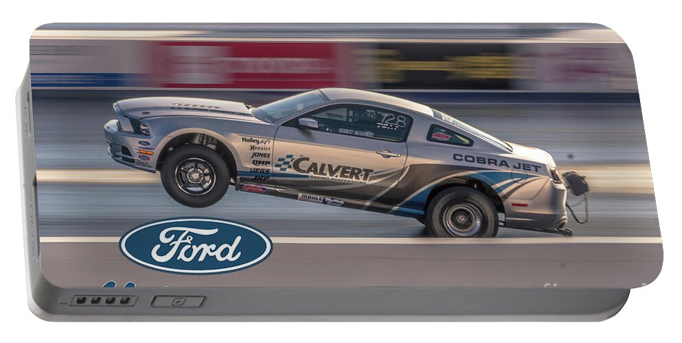Ford Portable Battery Charger featuring the photograph Cobra Jet action by Darrell Foster