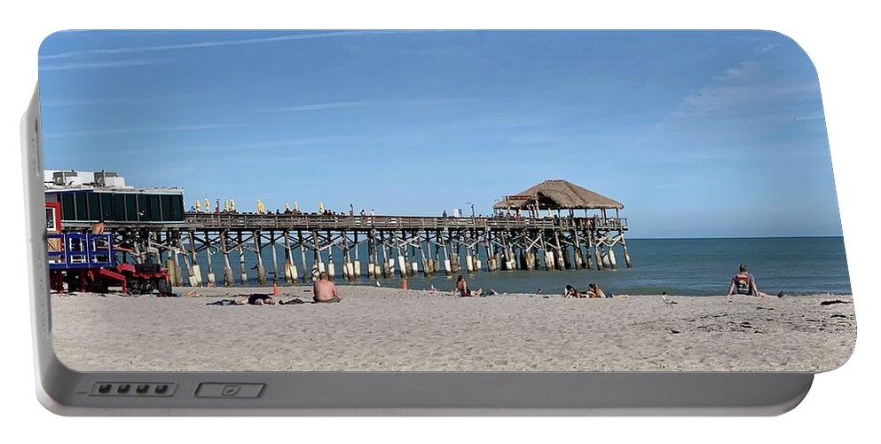 Cocoa Beach Portable Battery Charger featuring the photograph Cocoa Beach Pier by Anne Sands