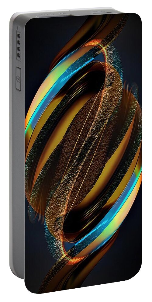 Abstract Portable Battery Charger featuring the digital art Cocoon by David Manlove