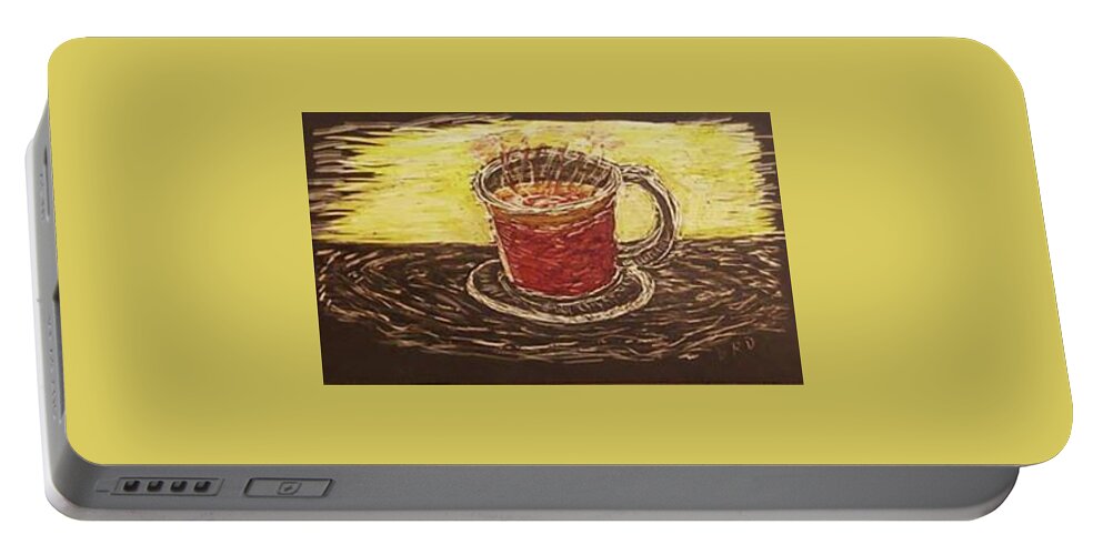 Coffee Portable Battery Charger featuring the drawing Coffee by Branwen Drew