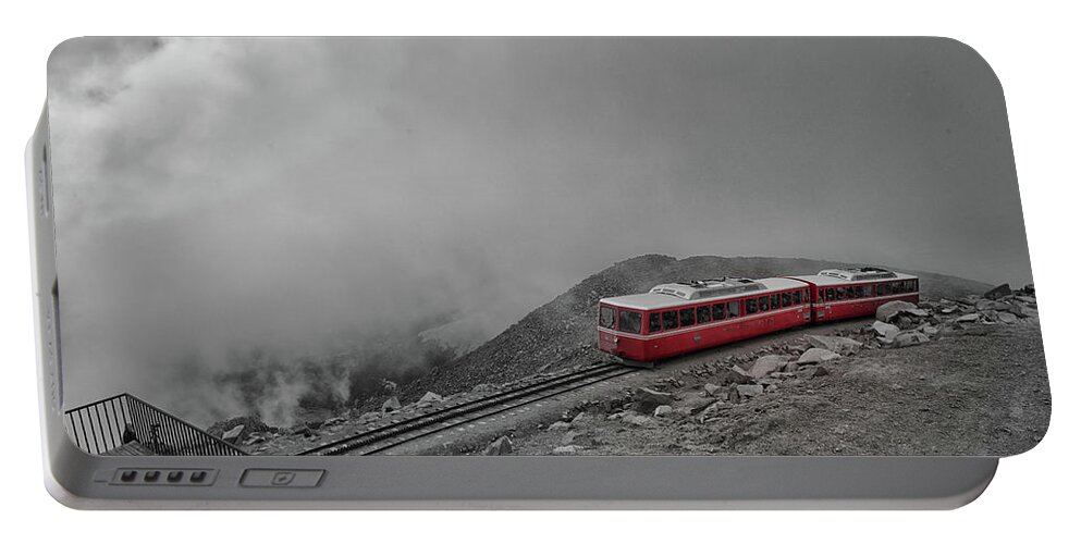  Portable Battery Charger featuring the photograph Cog railway, Pikes Peak by Doug Wittrock