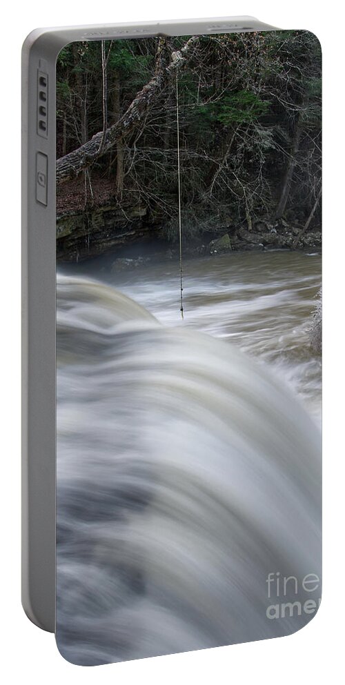 Waterfall Portable Battery Charger featuring the photograph Cold Waterfall 4 by Phil Perkins