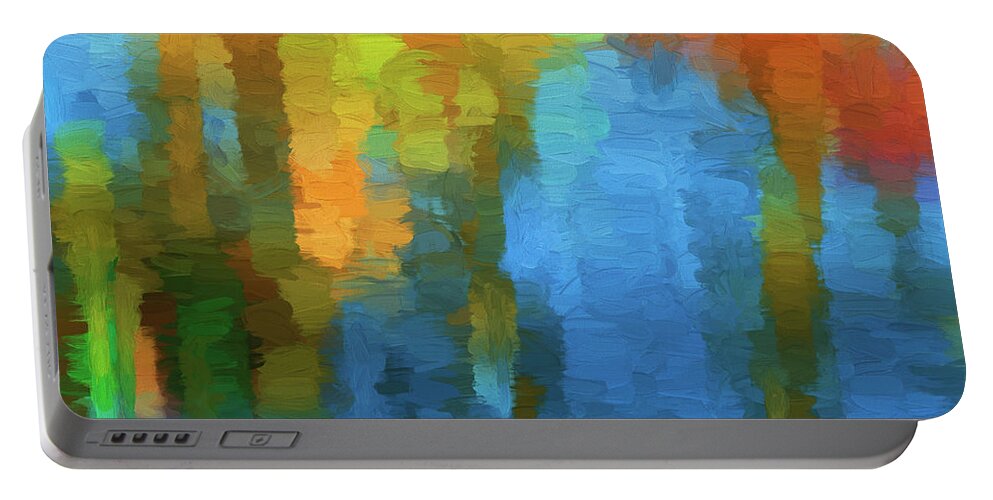 Abstract Portable Battery Charger featuring the digital art Color Abstraction XXXI by David Gordon