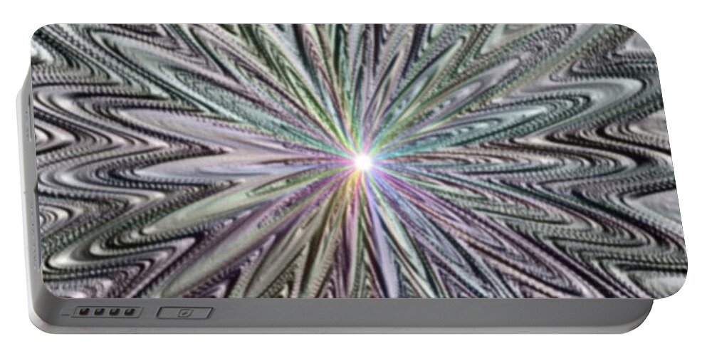 Silver Portable Battery Charger featuring the digital art Color Splash by Designs By L