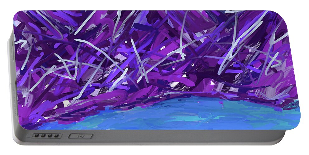 Colorado Portable Battery Charger featuring the digital art Colorado Purple Mountain Majesty by Mars Besso