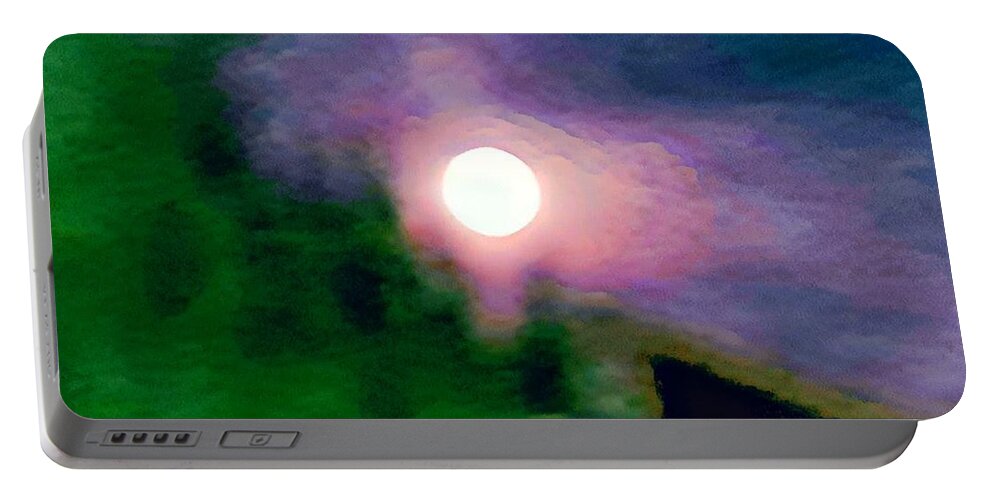 Colorado Portable Battery Charger featuring the digital art Colorado Supermoon August by Mars Besso