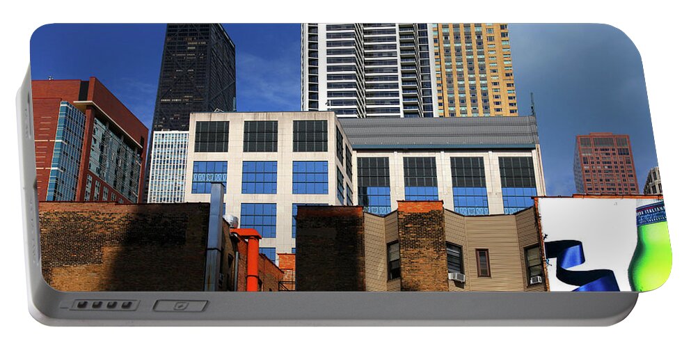 Architecture Portable Battery Charger featuring the photograph Colorful Chicago Architecture Blocks by Patrick Malon