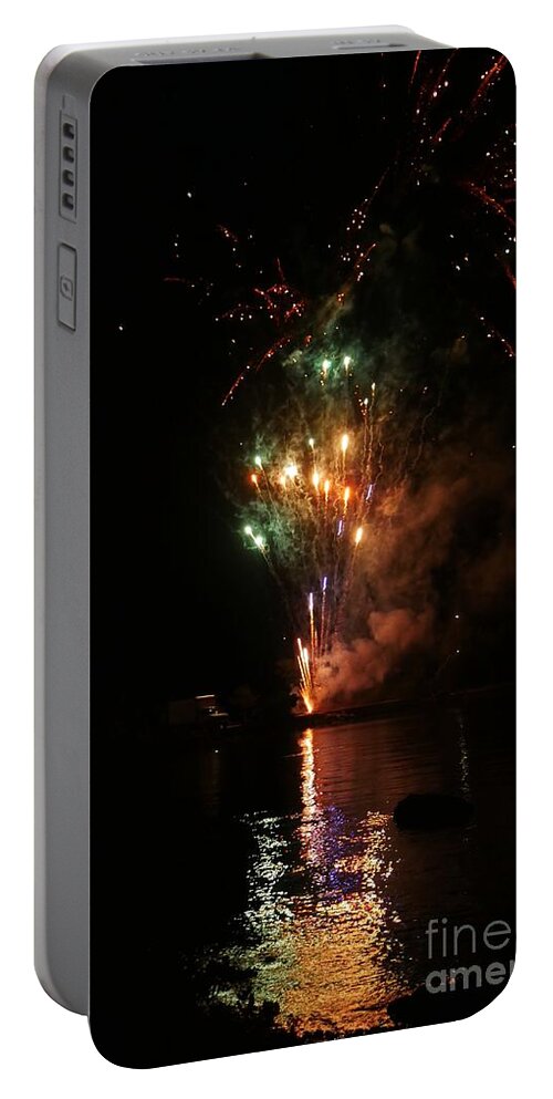 Fourth Of July Portable Battery Charger featuring the photograph Colorful Explosion by On da Raks