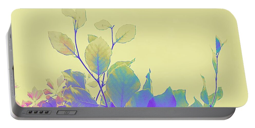 Yellow Portable Battery Charger featuring the digital art Colorful Leaves by Itsonlythemoon