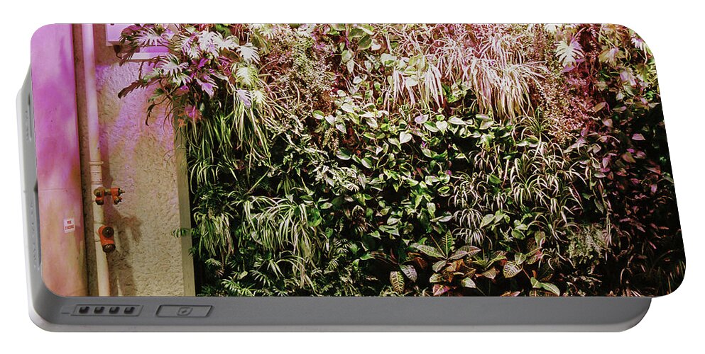 Wall Portable Battery Charger featuring the photograph Colorfull vegetal wall by Barthelemy De Mazenod