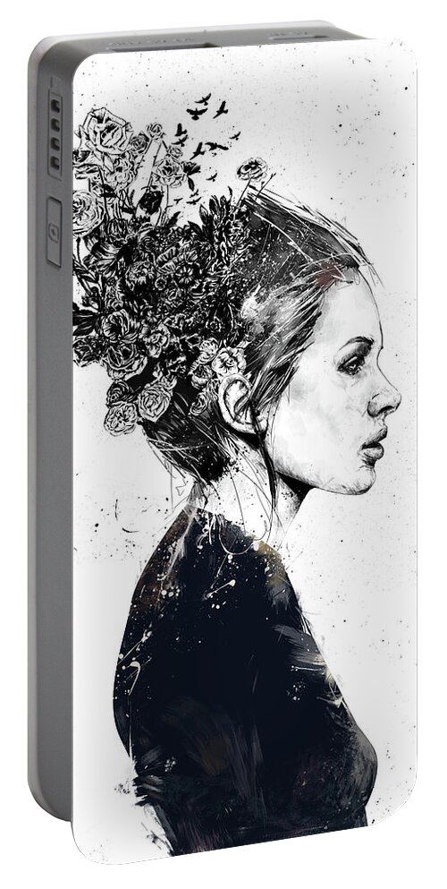 Girl Portable Battery Charger featuring the painting Coming home by Balazs Solti