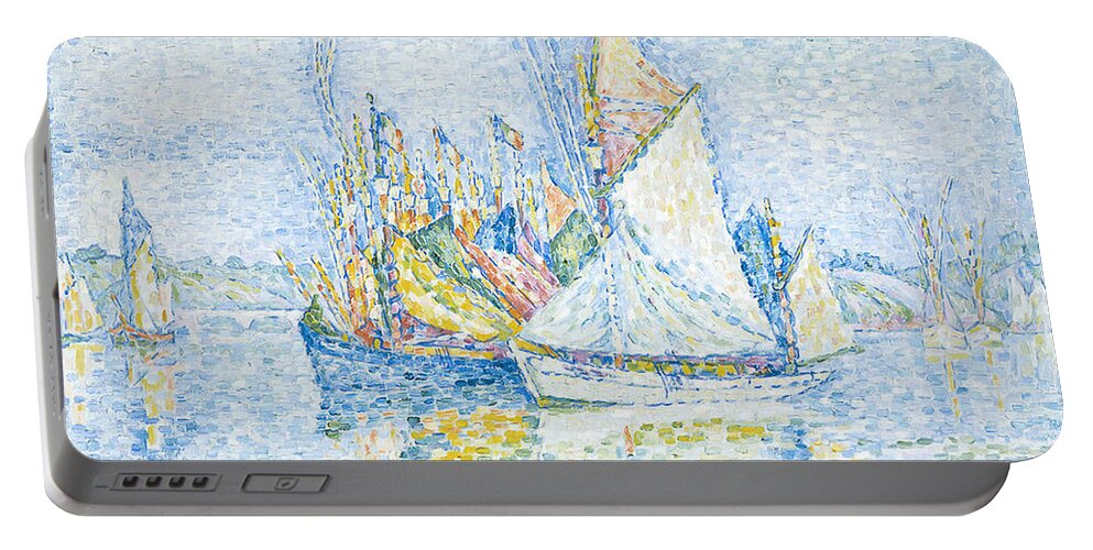 Concarneau Portable Battery Charger featuring the painting Concarneau by Paul Signac by Mango Art