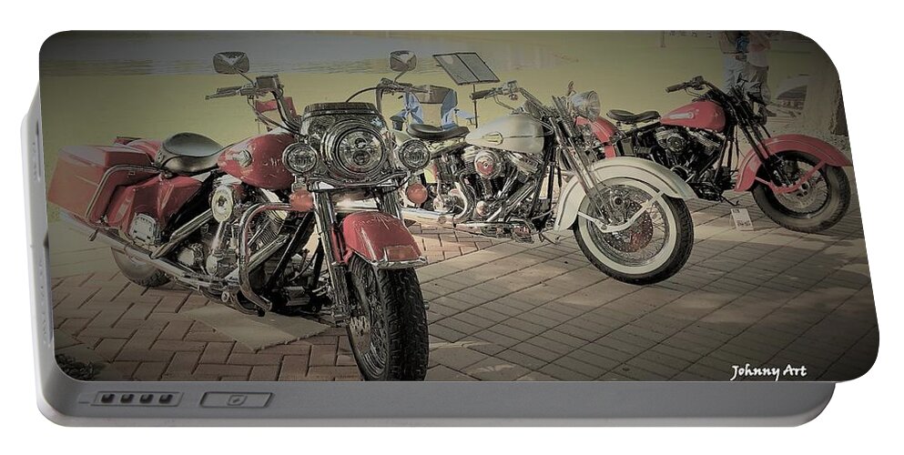 Harley Davidson St Augustine Florida Vintage John Anderson Portable Battery Charger featuring the photograph Concours d Elegance by John Anderson