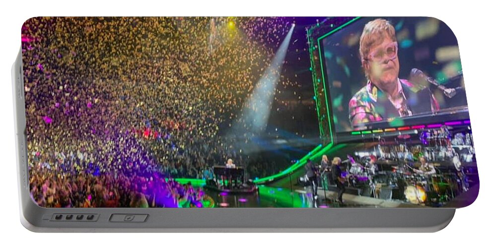 Elton Portable Battery Charger featuring the photograph Confetti Rain on Elton by Lee Darnell