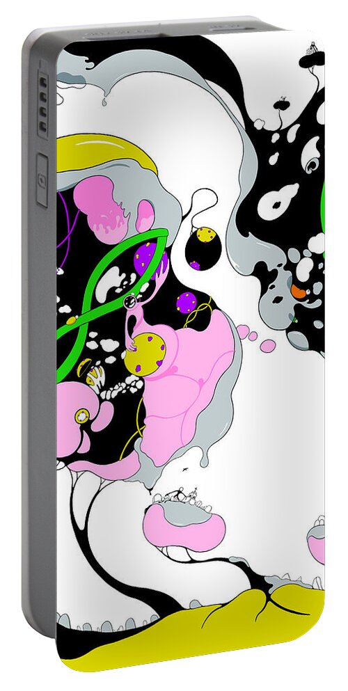 Pandemic Portable Battery Charger featuring the drawing Contamination by Craig Tilley