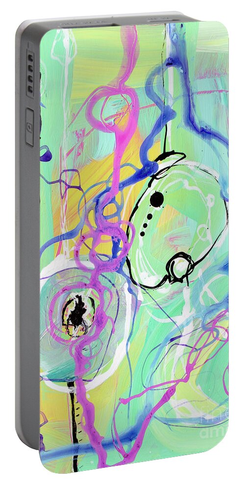 Modern Abstract Painting Portable Battery Charger featuring the painting Contemporary Abstract - Crossing Paths No. 1 - Modern Artwork Painting by Patricia Awapara
