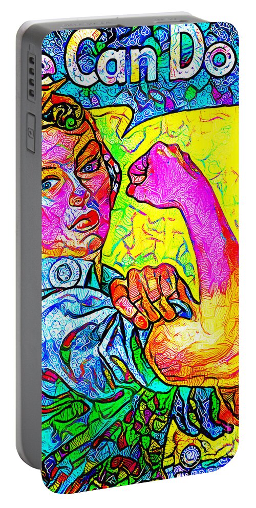 Wingsdomain Portable Battery Charger featuring the photograph Contemporary Rosie the Riveter 20200903 by Wingsdomain Art and Photography