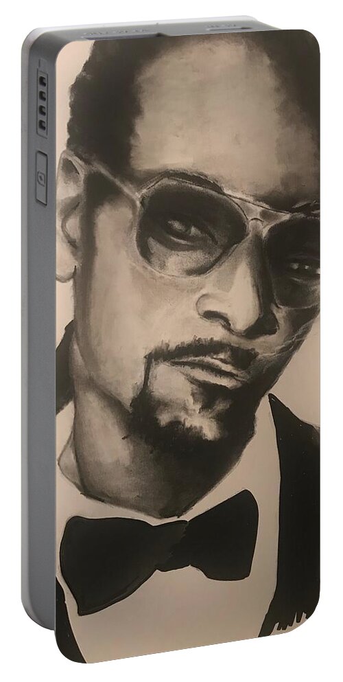  Portable Battery Charger featuring the drawing Cool by Angie ONeal