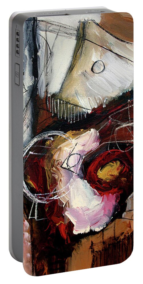 Abstract Portable Battery Charger featuring the painting Cool Breeze by Jim Stallings