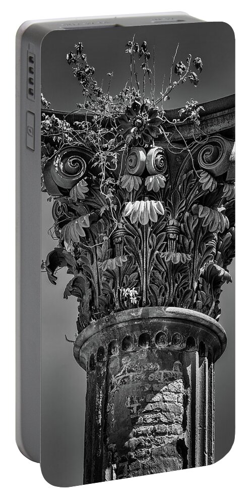 Capital Portable Battery Charger featuring the photograph Corinthian Column Capital by Susan Rissi Tregoning